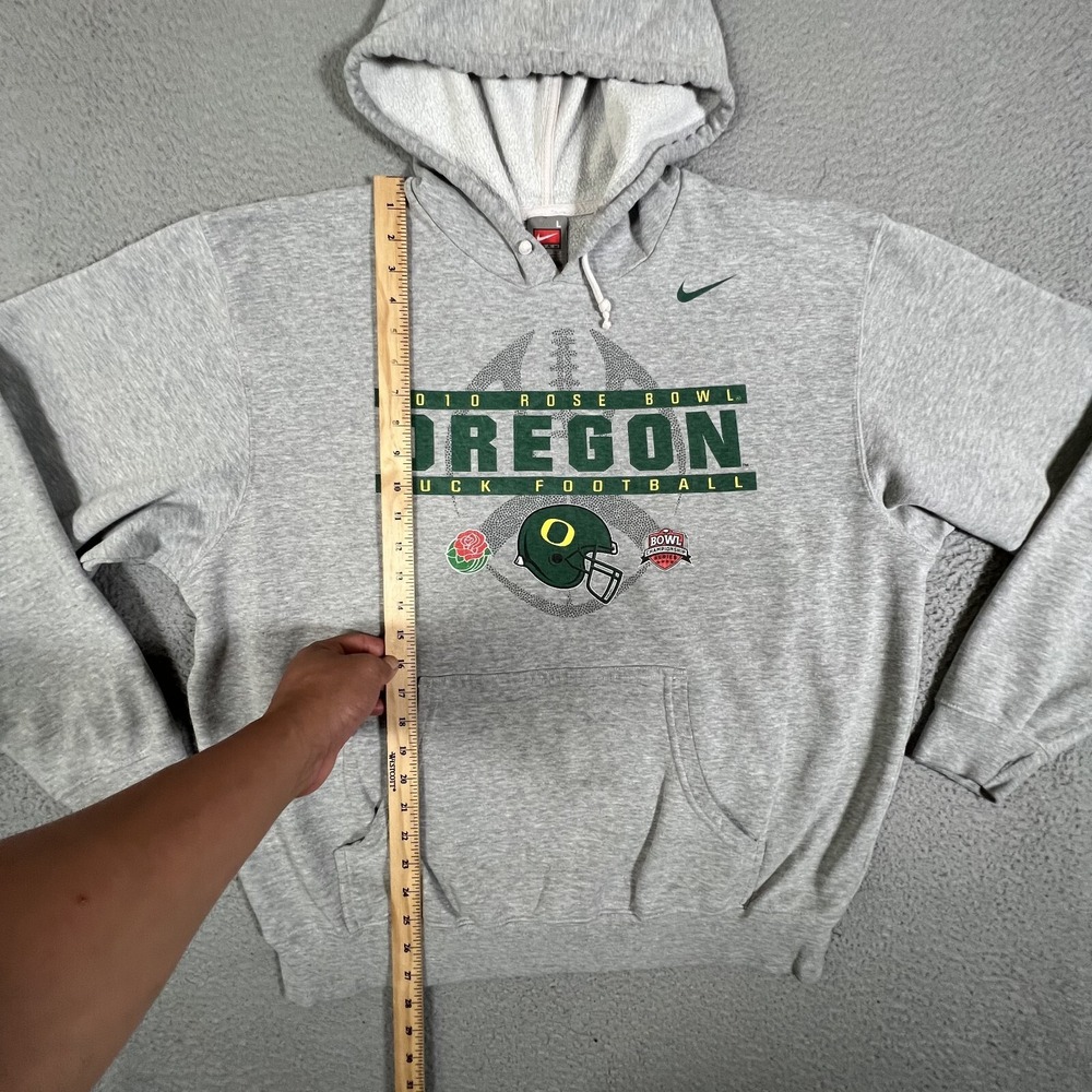 Oregon Ducks Football Hoodie Mens Large Gray Nike Pullover Sweatshirt Rosebowl - Picture 6 of 14